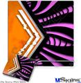 Decal Skin compatible with Sony PS3 Slim Black Waves Orange Hot Pink