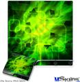 Decal Skin compatible with Sony PS3 Slim Cubic Shards Green