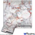 Decal Skin compatible with Sony PS3 Slim Rose Gold Gilded Grey Marble