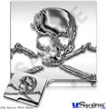 Decal Skin compatible with Sony PS3 Slim Chrome Skull on White