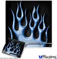 Decal Skin compatible with Sony PS3 Slim Metal Flames Blue