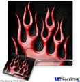 Decal Skin compatible with Sony PS3 Slim Metal Flames Red