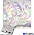 Decal Skin compatible with Sony PS3 Slim Neon Swoosh on White