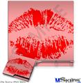 Decal Skin compatible with Sony PS3 Slim Big Kiss Red on Pink