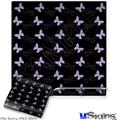 Decal Skin compatible with Sony PS3 Slim Pastel Butterflies Purple on Black