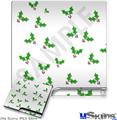 Decal Skin compatible with Sony PS3 Slim Holly Leaves on White