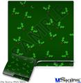 Decal Skin compatible with Sony PS3 Slim Holly Leaves on Green