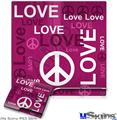 Decal Skin compatible with Sony PS3 Slim Love and Peace Hot Pink