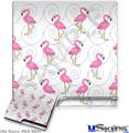 Decal Skin compatible with Sony PS3 Slim Flamingos on White