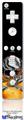 Wii Remote Controller Face ONLY Skin - Chrome Skull on Fire