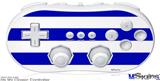 Wii Classic Controller Skin - Psycho Stripes Blue and White