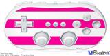 Wii Classic Controller Skin - Psycho Stripes Hot Pink and White