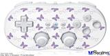 Wii Classic Controller Skin - Pastel Butterflies Purple on White