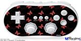 Wii Classic Controller Skin - Pastel Butterflies Red on Black