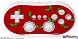 Wii Classic Controller Skin - Holly Leaves on Red