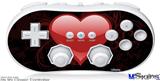 Wii Classic Controller Skin - Glass Heart Grunge Red