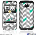 HTC Droid Eris Skin - Chevrons Gray And Turquoise