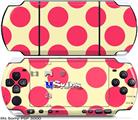 Sony PSP 3000 Skin - Kearas Polka Dots Pink On Cream