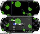 Sony PSP 3000 Skin - Lots of Dots Green on Black