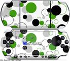 Sony PSP 3000 Skin - Lots of Dots Green on White