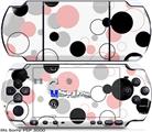Sony PSP 3000 Skin - Lots of Dots Pink on White