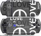 Sony PSP 3000 Skin - Love and Peace Gray