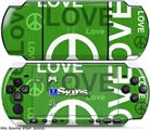 Sony PSP 3000 Skin - Love and Peace Green