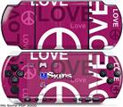 Sony PSP 3000 Skin - Love and Peace Hot Pink