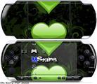 Sony PSP 3000 Skin - Glass Heart Grunge Green
