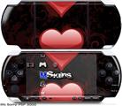 Sony PSP 3000 Skin - Glass Heart Grunge Red