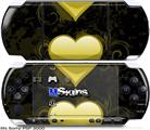 Sony PSP 3000 Skin - Glass Heart Grunge Yellow