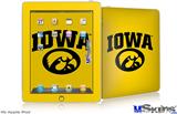 iPad Skin - Iowa Hawkeyes Tigerhawk Oval 01 Black on Gold