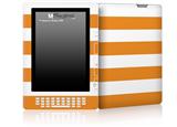 Psycho Stripes Orange and White - Decal Style Skin for Amazon Kindle DX