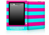 Psycho Stripes Neon Teal and Hot Pink - Decal Style Skin for Amazon Kindle DX