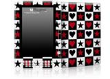 Hearts and Stars Red - Decal Style Skin for Amazon Kindle DX