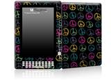 Kearas Peace Signs Black - Decal Style Skin for Amazon Kindle DX