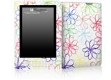 Kearas Flowers on White - Decal Style Skin for Amazon Kindle DX