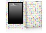 Kearas Hearts White - Decal Style Skin for Amazon Kindle DX