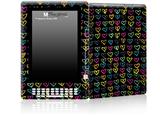 Kearas Hearts Black - Decal Style Skin for Amazon Kindle DX