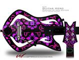 Pink Floral Decal Style Skin - fits Warriors Of Rock Guitar Hero Guitar (GUITAR NOT INCLUDED)