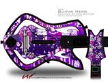 Purple Checker Graffiti Decal Style Skin - fits Warriors Of Rock Guitar Hero Guitar (GUITAR NOT INCLUDED)