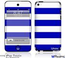 iPod Touch 4G Decal Style Vinyl Skin - Psycho Stripes Blue and White