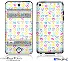 iPod Touch 4G Decal Style Vinyl Skin - Kearas Hearts White
