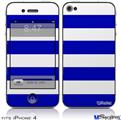 iPhone 4 Decal Style Vinyl Skin - Psycho Stripes Blue and White (DOES NOT fit newer iPhone 4S)