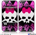 iPhone 4 Decal Style Vinyl Skin - Pink Diamond Skull (DOES NOT fit newer iPhone 4S)