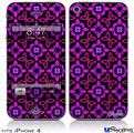 iPhone 4 Decal Style Vinyl Skin - Pink Floral (DOES NOT fit newer iPhone 4S)
