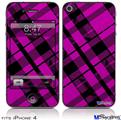 iPhone 4 Decal Style Vinyl Skin - Pink Plaid (DOES NOT fit newer iPhone 4S)