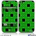 iPhone 4 Decal Style Vinyl Skin - Criss Cross Green (DOES NOT fit newer iPhone 4S)