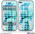 iPhone 4 Decal Style Vinyl Skin - Electro Graffiti Blue (DOES NOT fit newer iPhone 4S)