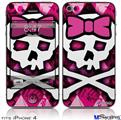 iPhone 4 Decal Style Vinyl Skin - Pink Bow Princess (DOES NOT fit newer iPhone 4S)